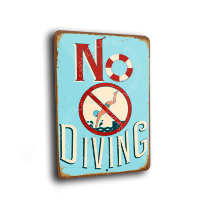 No Diving Pool Sign