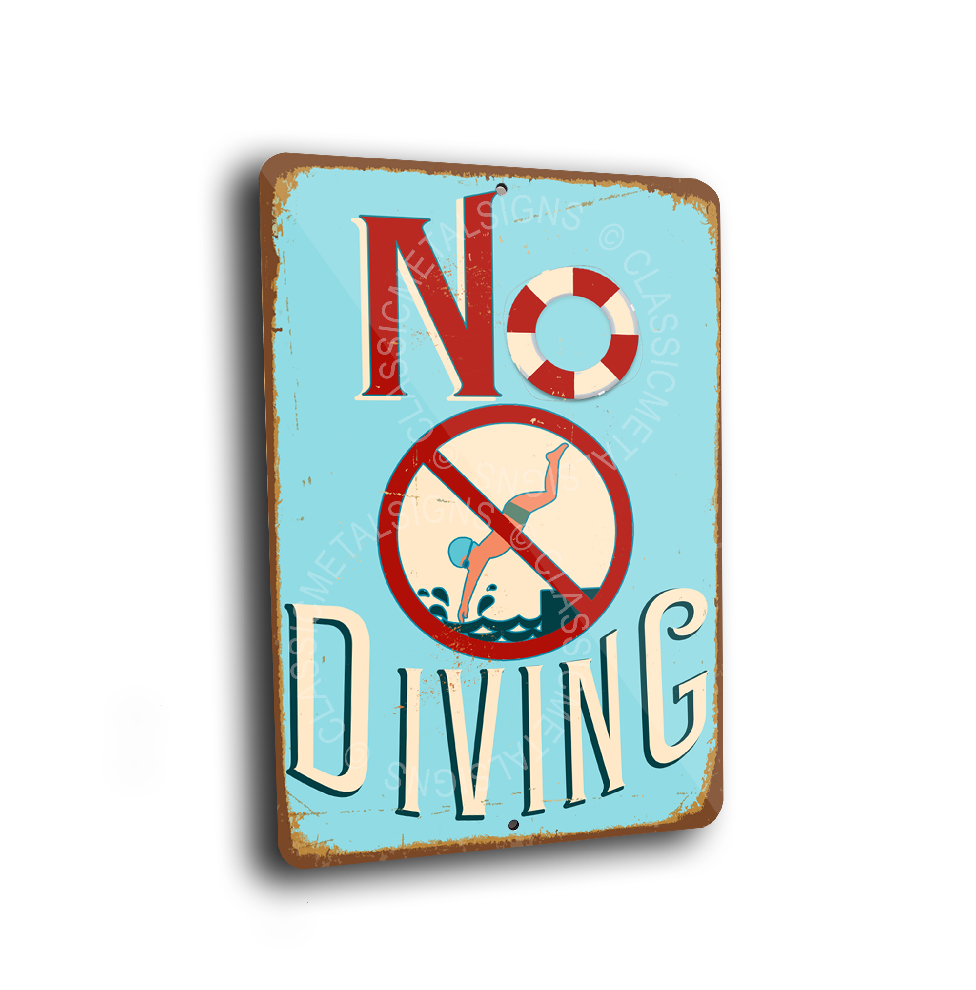 No Diving Pool Sign