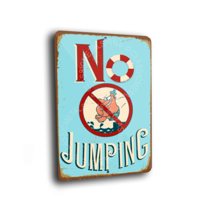 No Jumping Pool Sign