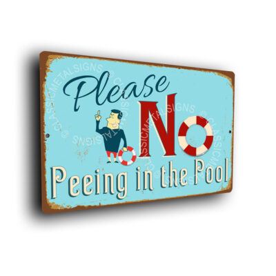 No Peeing in the Pool Signs