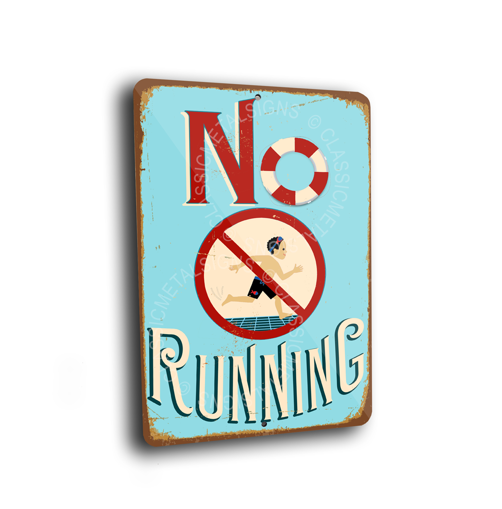 No Running Pool Sign
