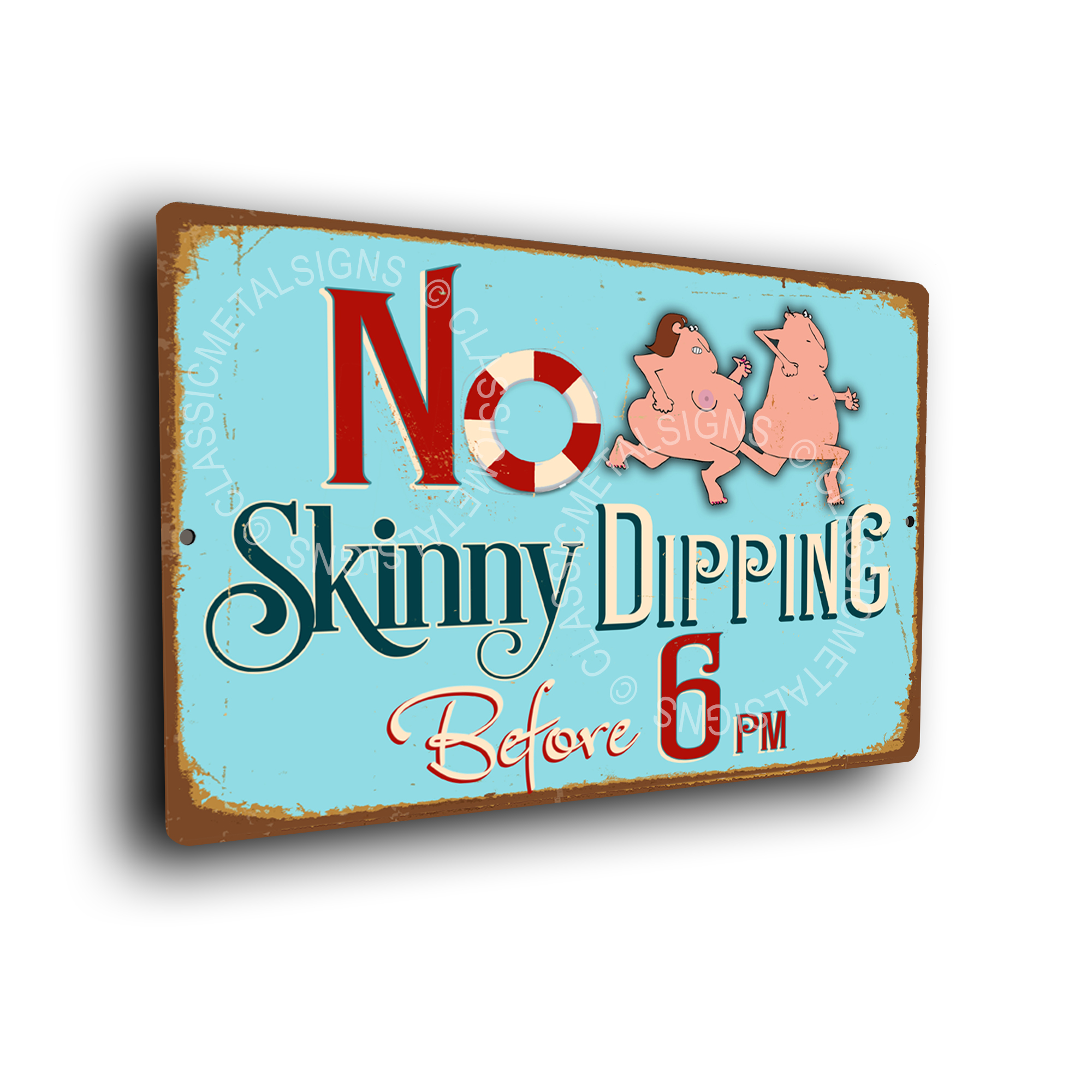 No Skinny Dipping Pool Sign