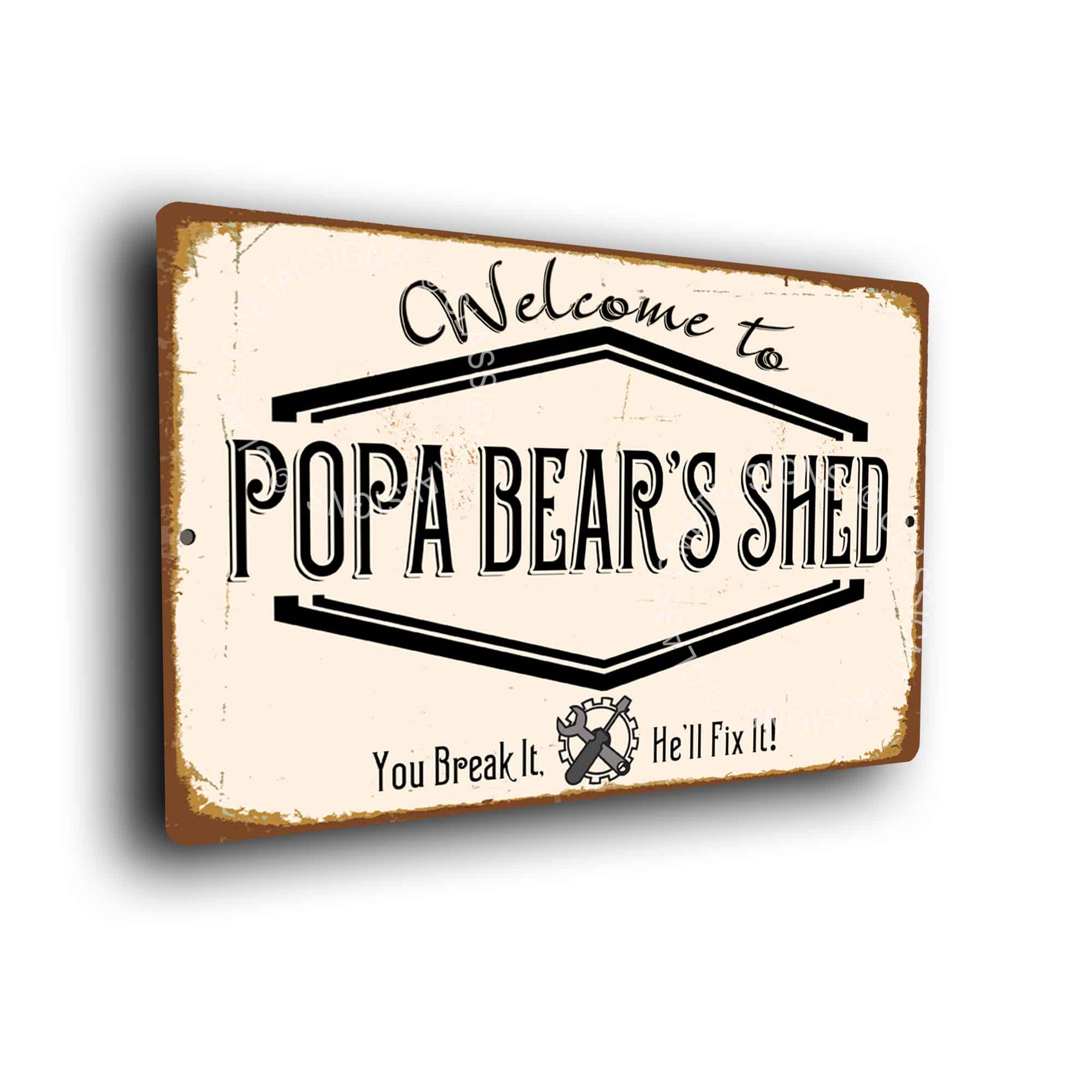 Popa Bear's Shed Signs