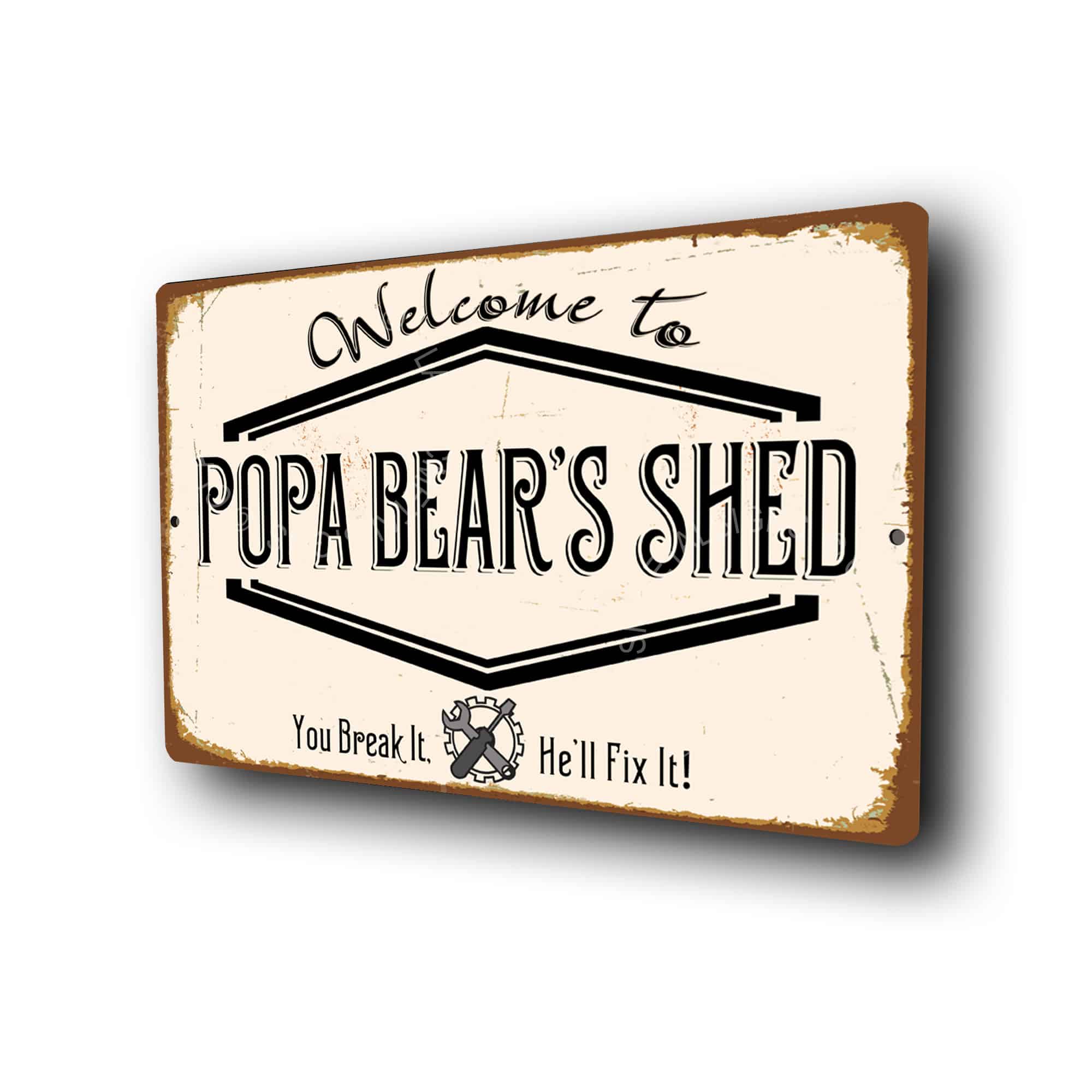 Popa Bear's Shed Sign