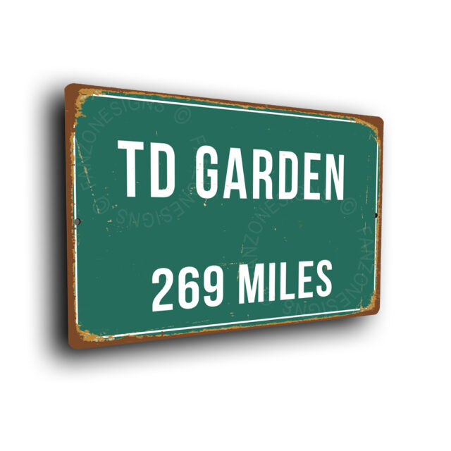 TD Garden Highway Sign Gift for Boston Bruins Fan NHL