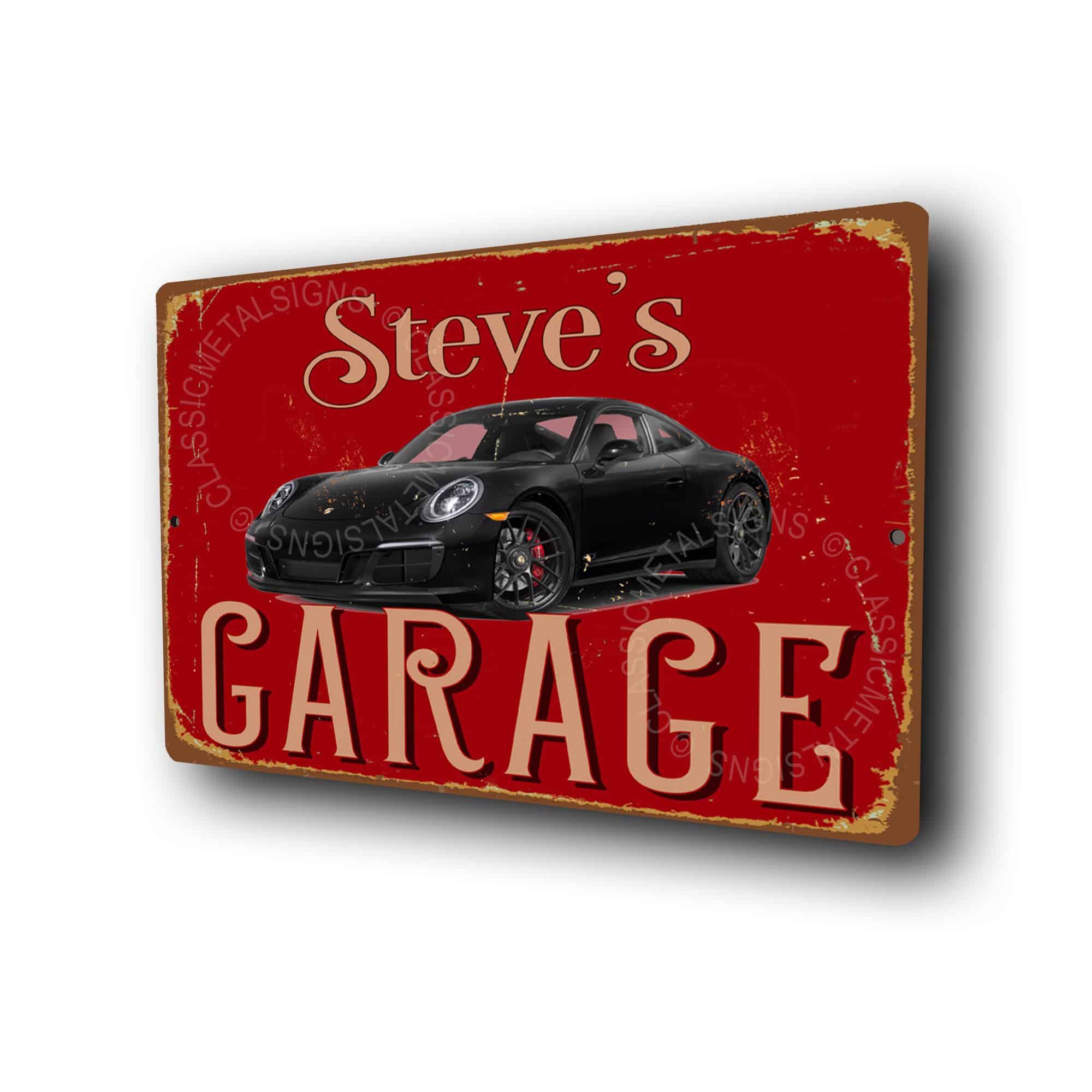 Personalized Porsche Garage Sign