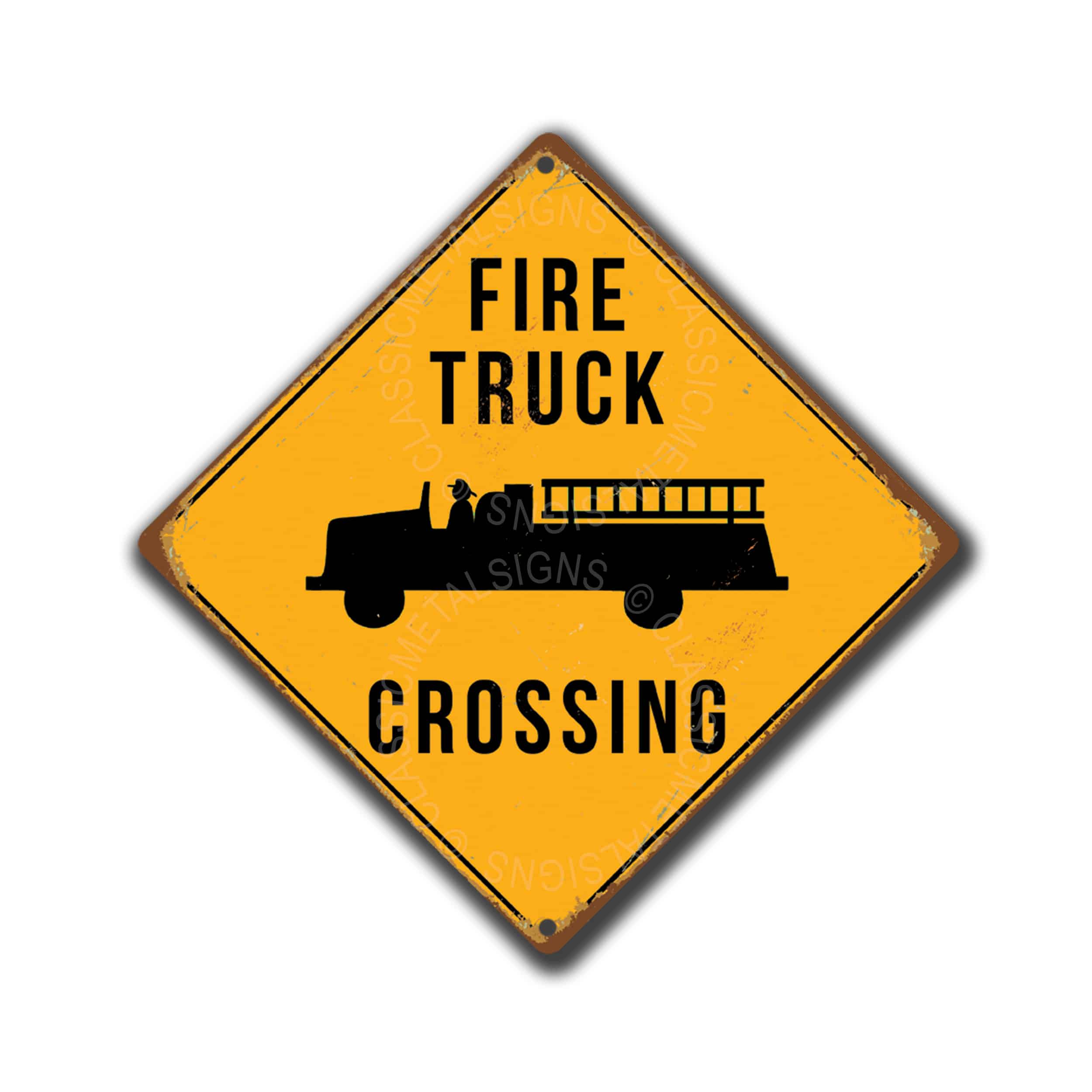 Fire Truck Crossing Signs