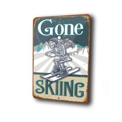 Gone skiing Sign