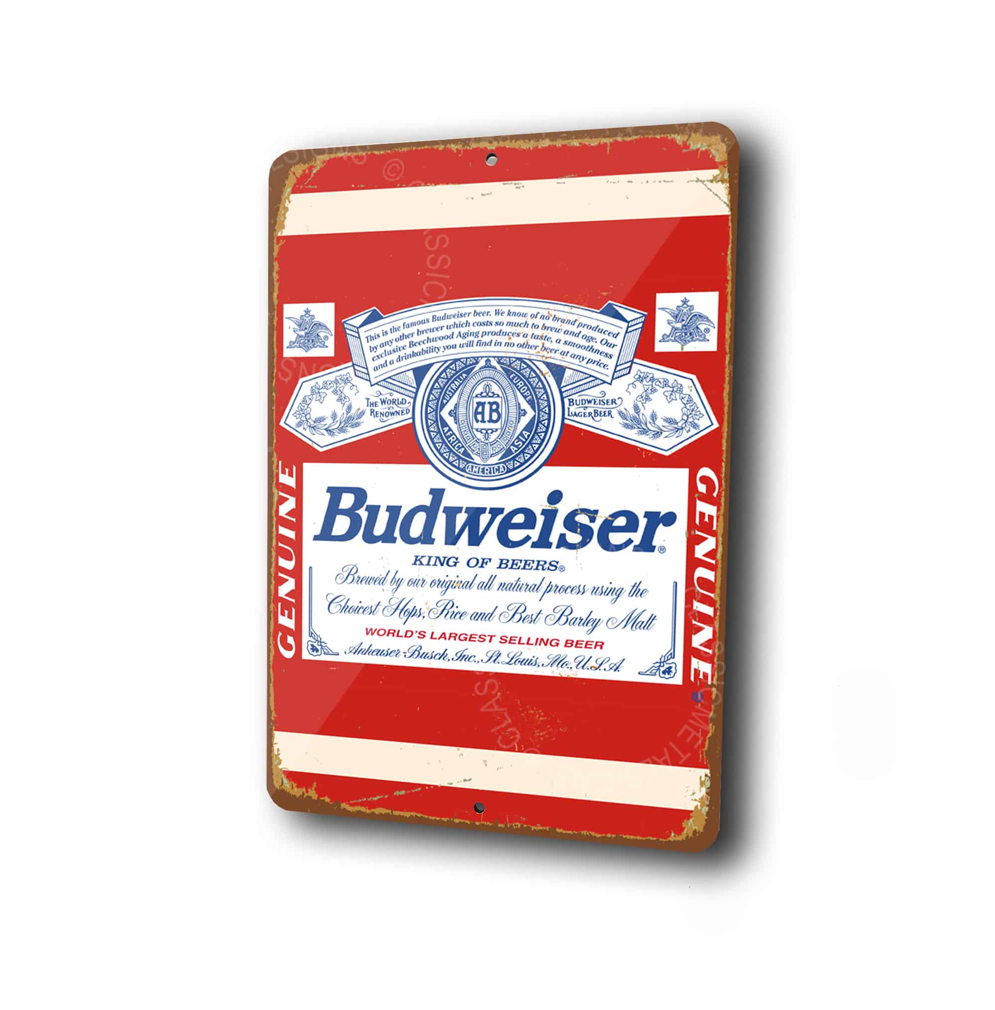 Budweiser Label Metal Sign Plaque Man Cave Beer Retro Pub Bar Garage Shed 