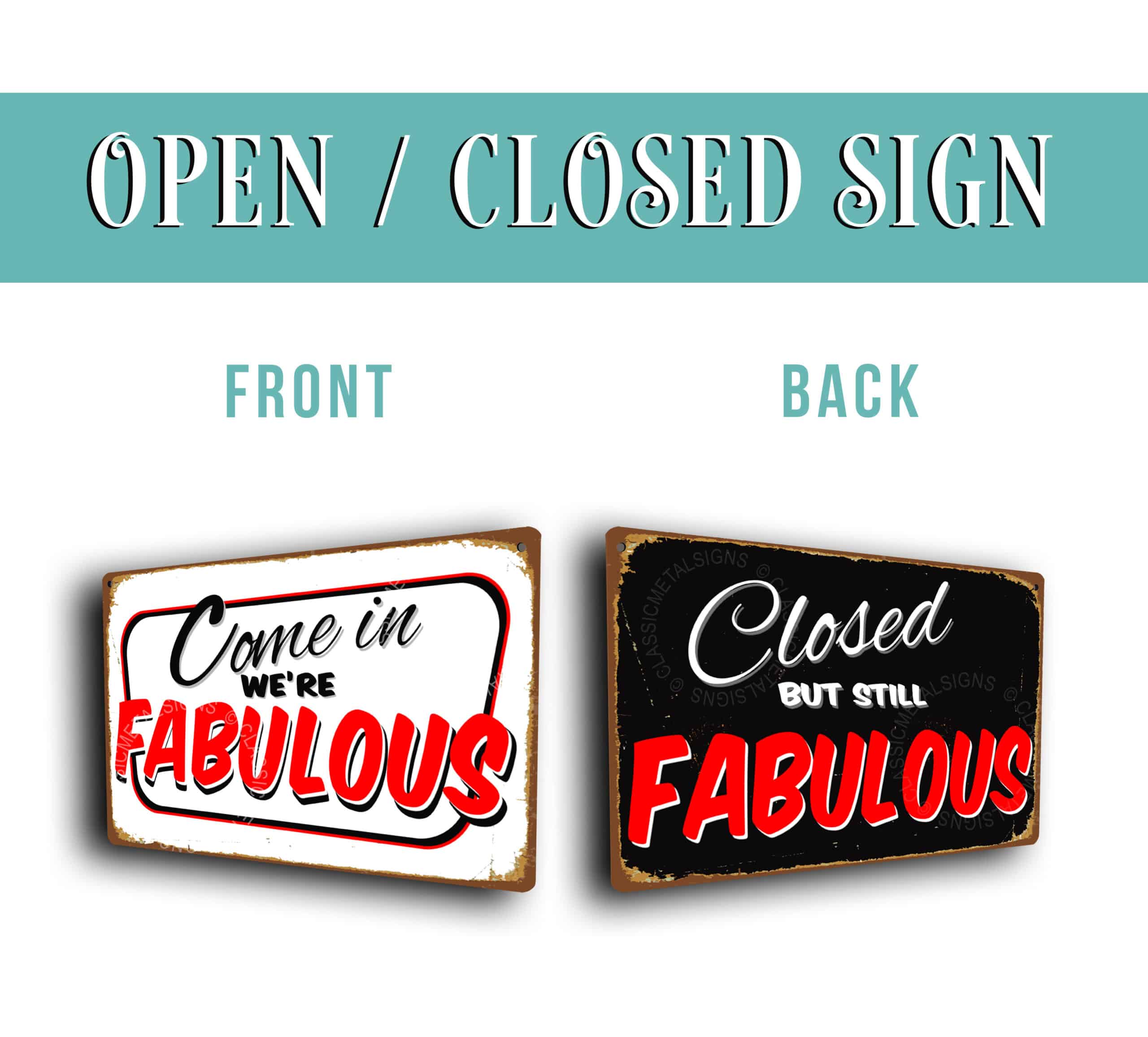 Open closed Fabulous Sign