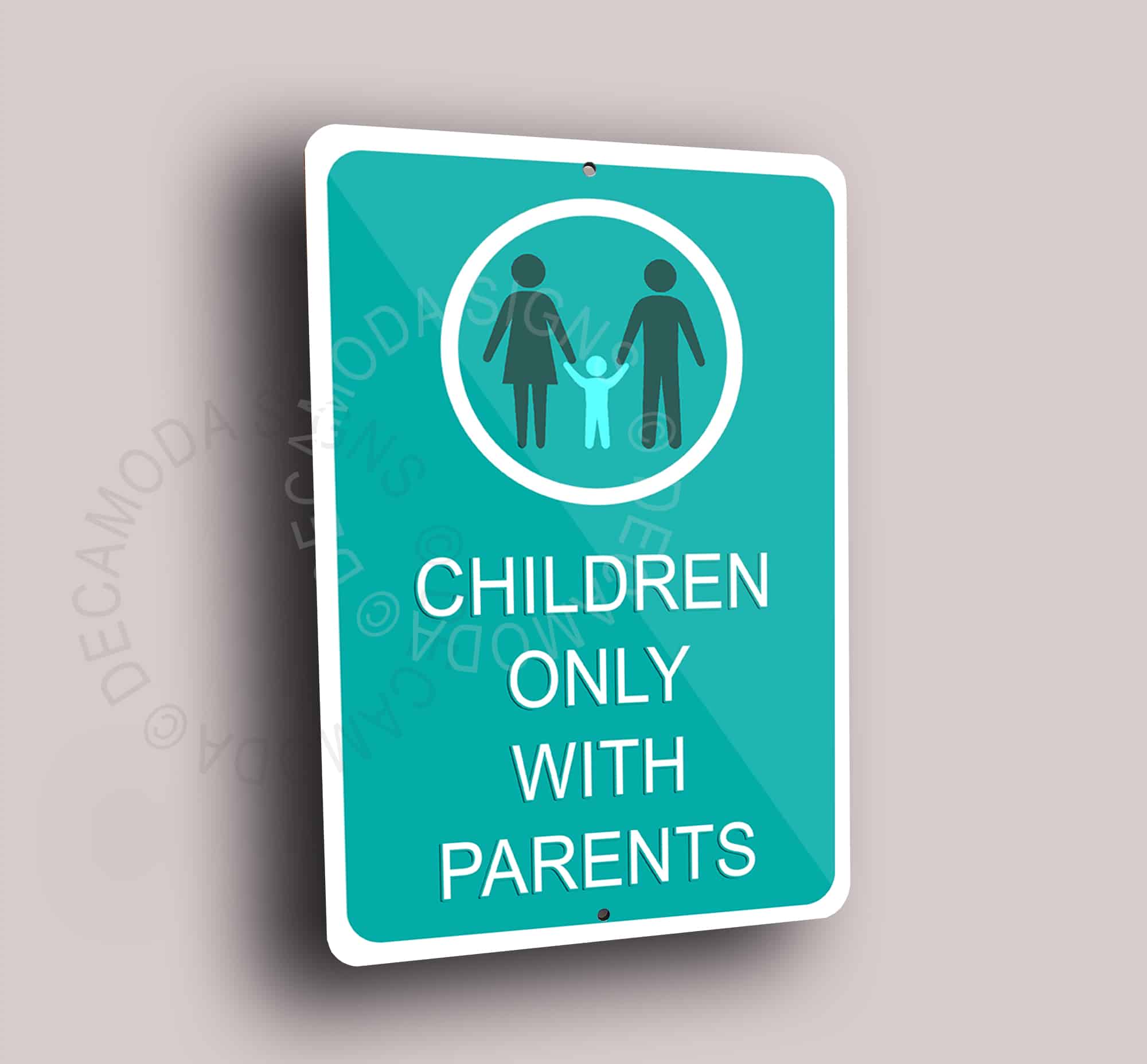 Children only with Parents Pool signs