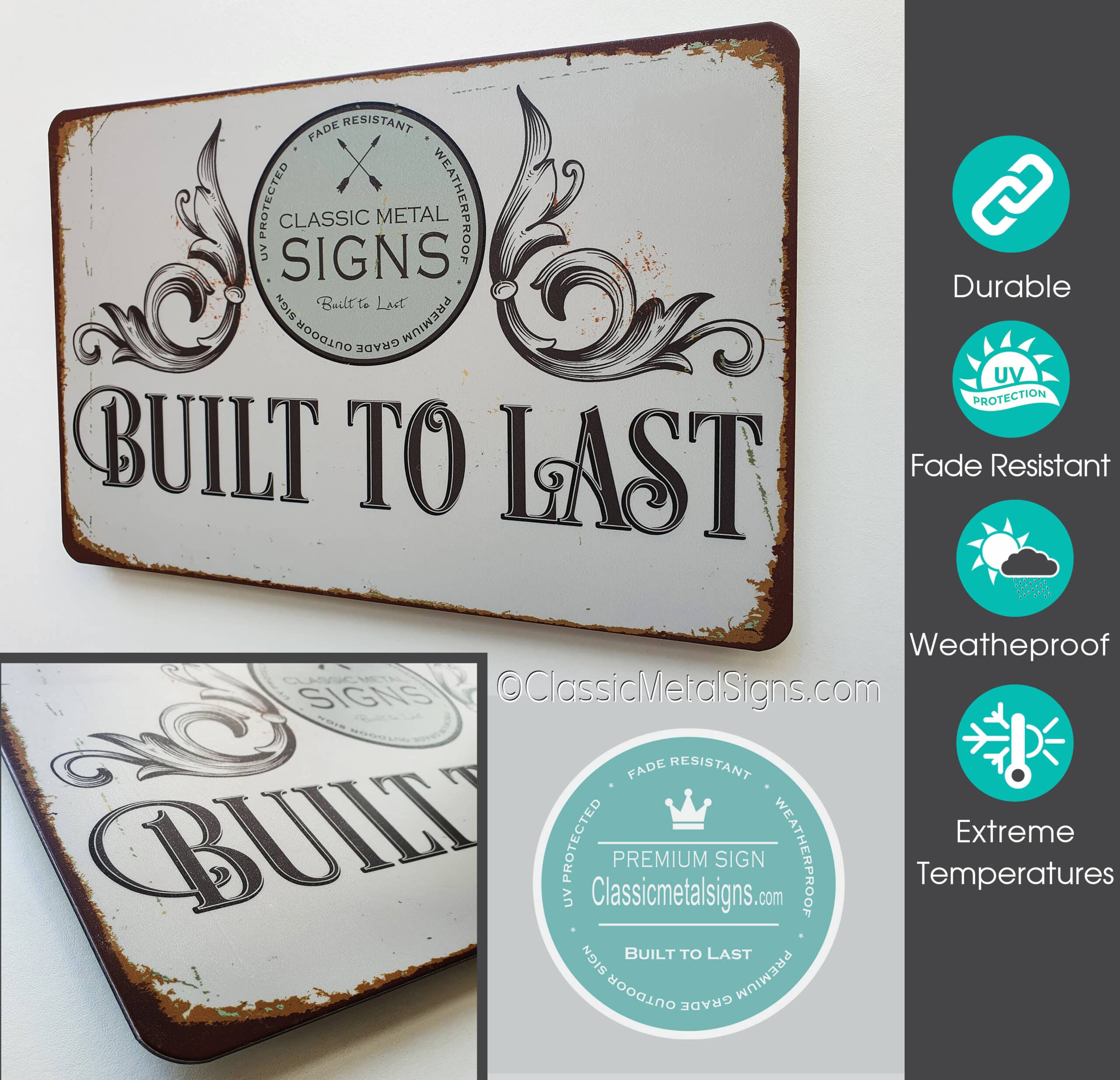 Sign With Icons Classic Metal Signs
