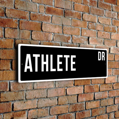 Athlete street sign