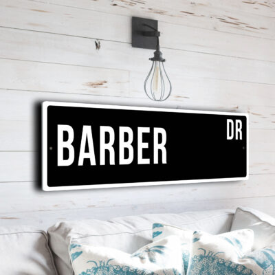 Barber street sign