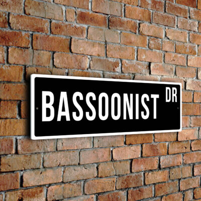 Bassoonist street sign