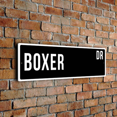 Boxer street sign