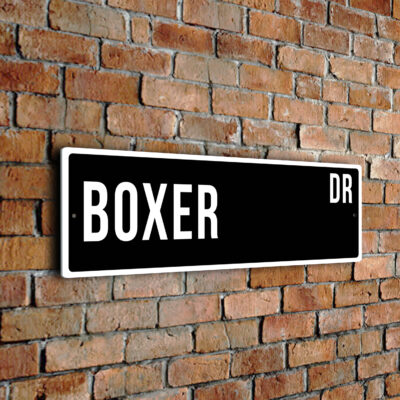 Boxer street sign