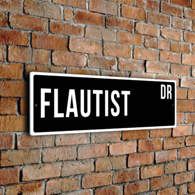 Flautist street sign