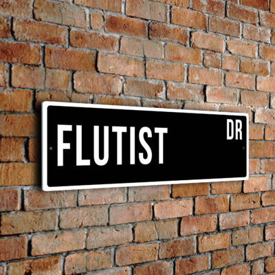 Flutist street sign