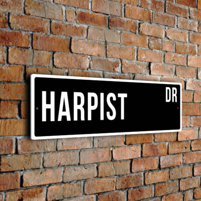 Harpist street sign