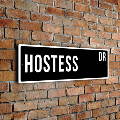 Hostess street sign