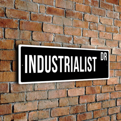 Industrialist street sign