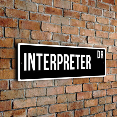 Interpreter street sign