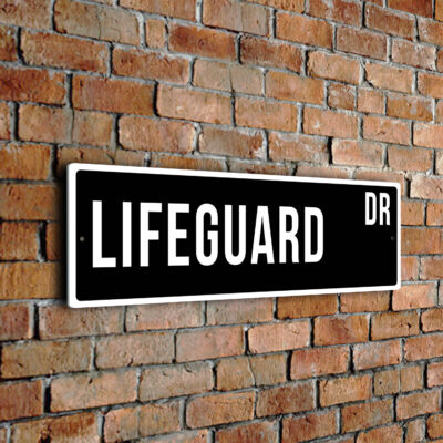 Lifeguard street sign