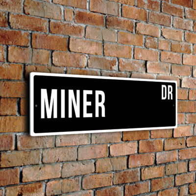 Miner street sign