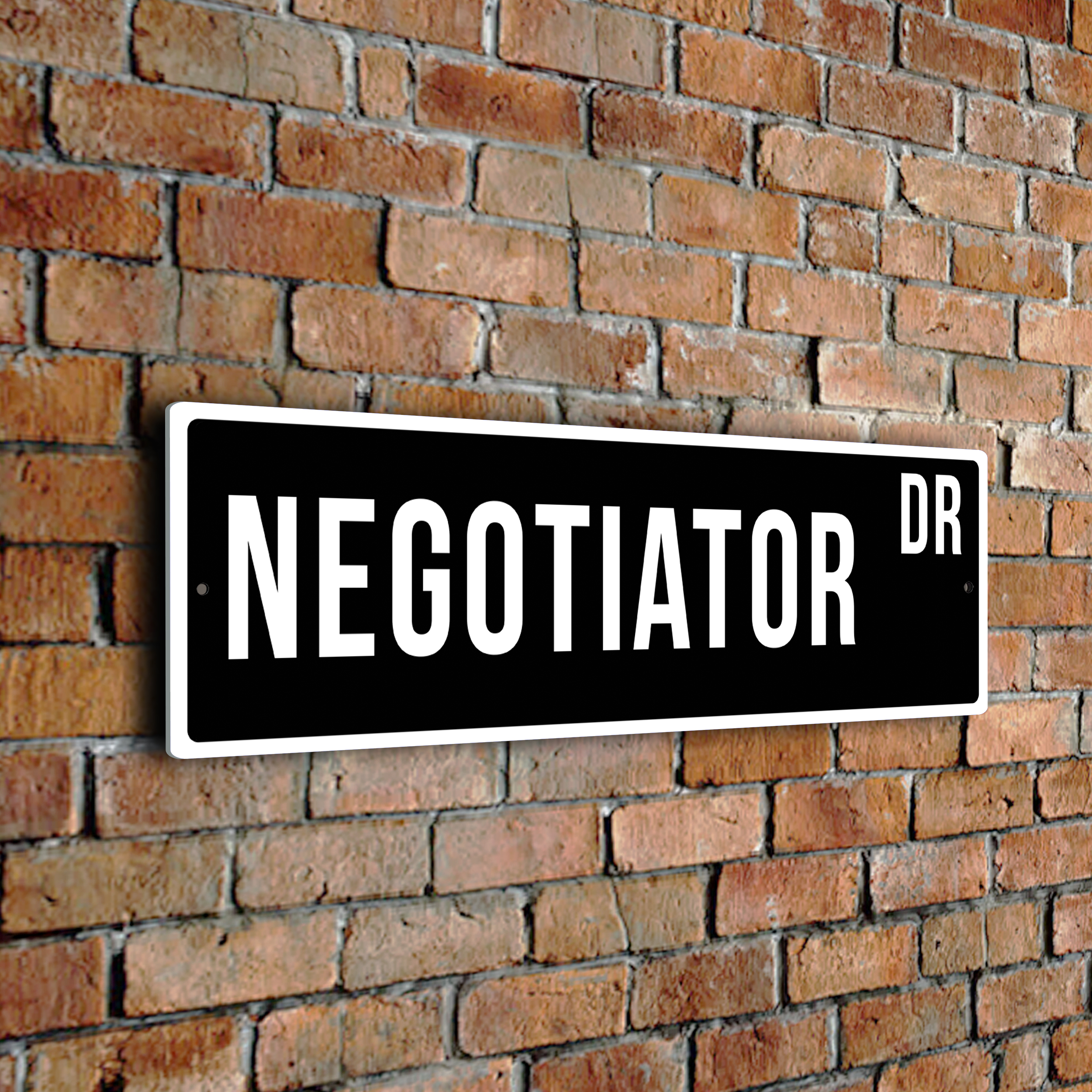 Negotiator street sign