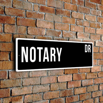 Notary street sign