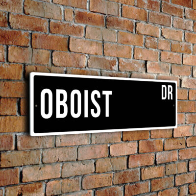 Oboist street sign