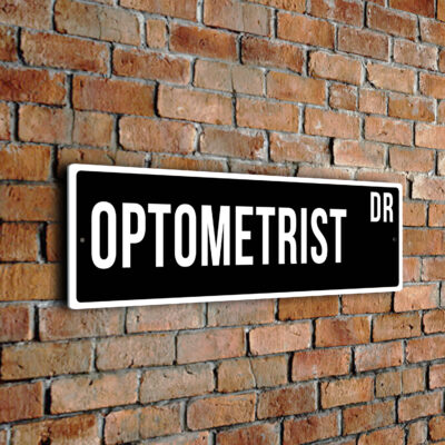 Optometrist street sign