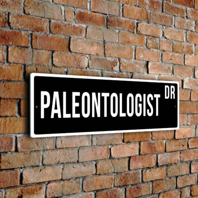 Paleontologist street sign