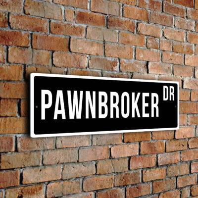Pawnbroker street sign
