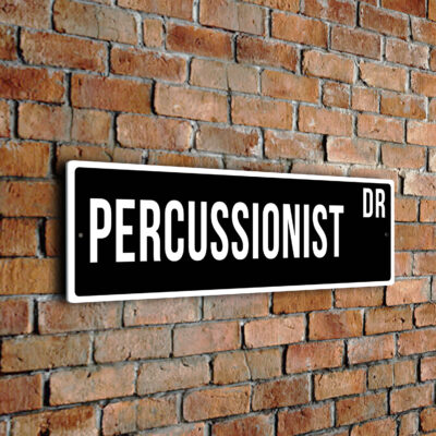 Percussionist street sign