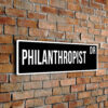 Philanthropist street sign