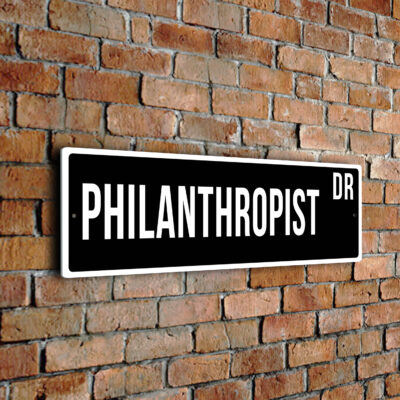 Philanthropist street sign