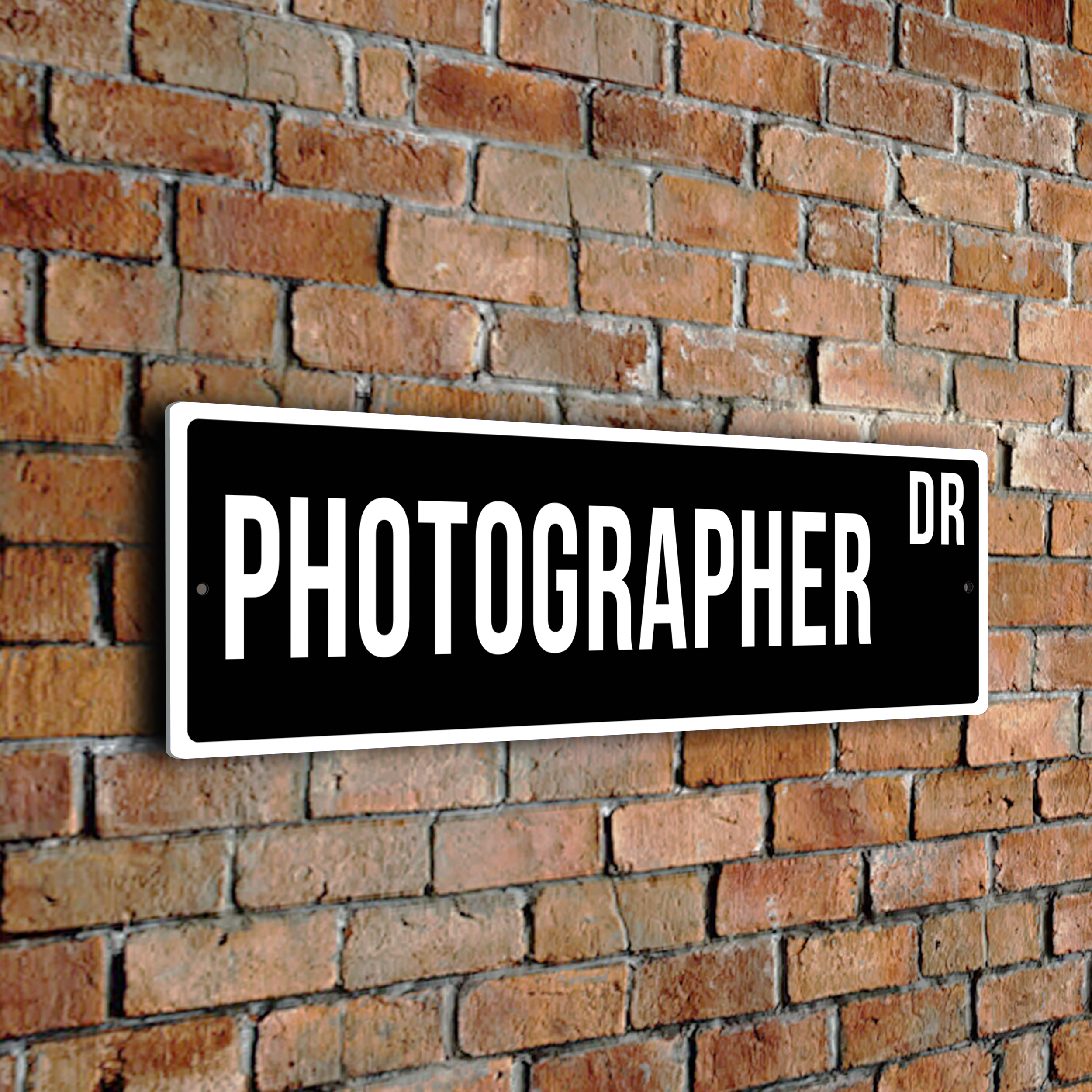 Photographer street sign