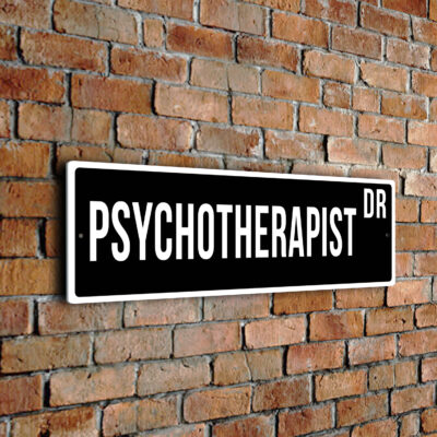 Psychotherapist street sign