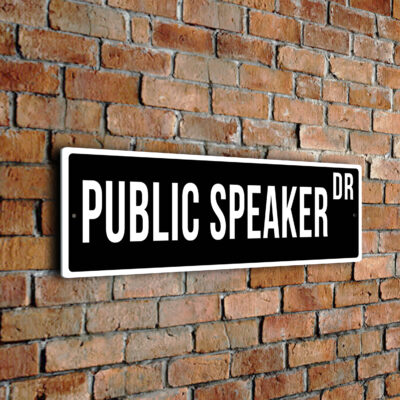 Public Speaker street sign