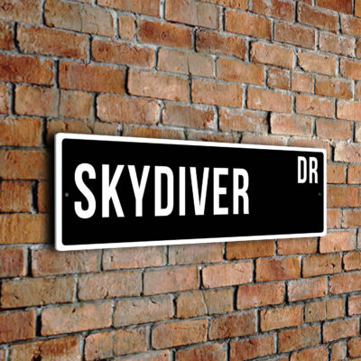 Skydiver street sign