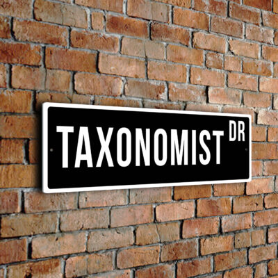 Taxonomist street sign