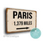 Personalized Paris Distance Sign