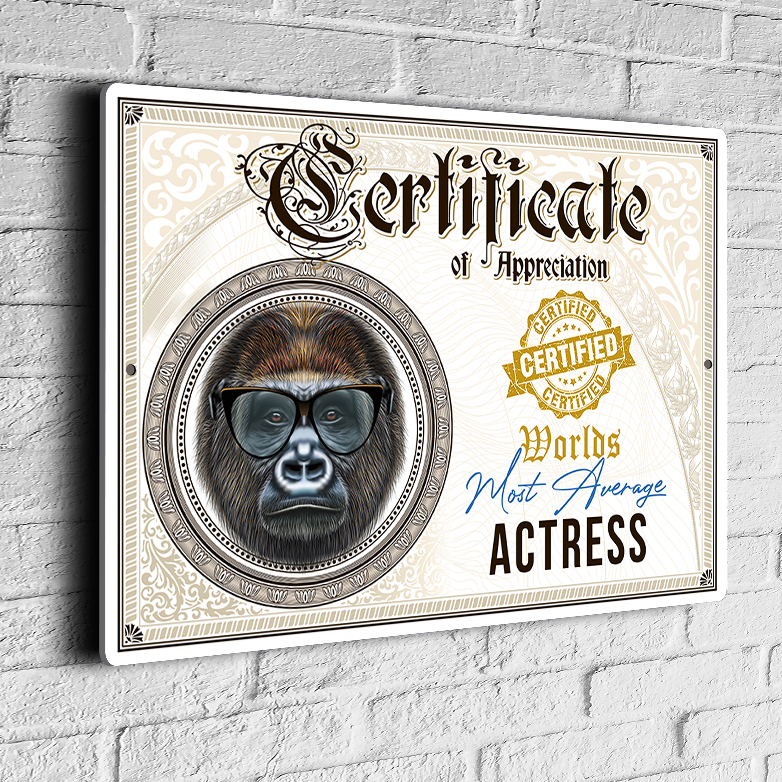 Fun Actress Certificate