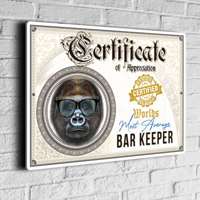 Fun Bar Keeper Certificate
