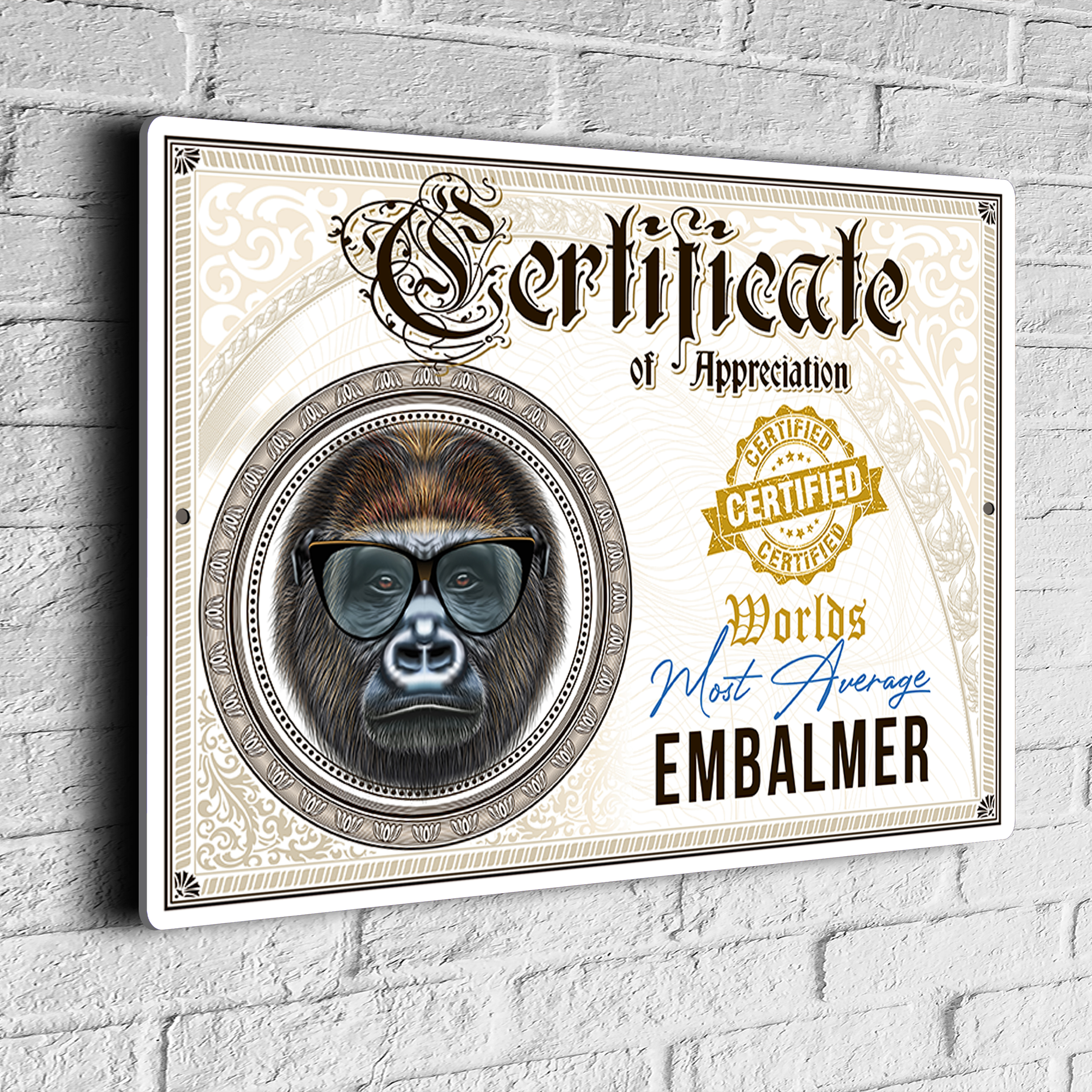 Fun Embalmer Certificate