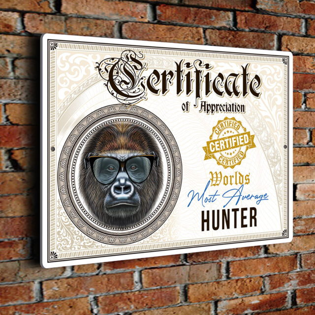 Fun Hunter Certificate Hunter Certificates Hunter Gifts