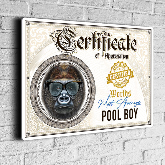 Fun Pool Boy Certificate Pool Boy Certificates Pool Boy Gifts