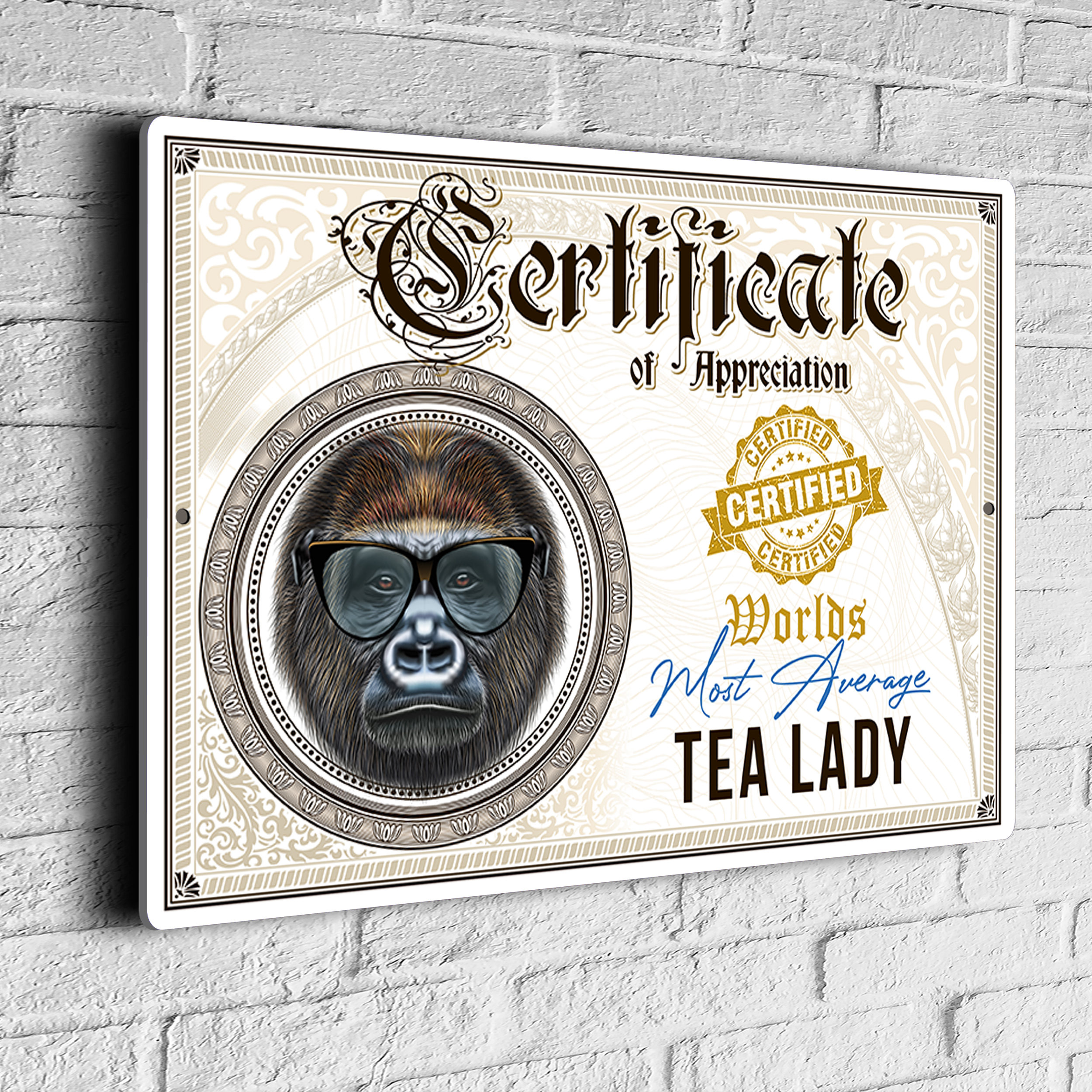 Fun Tea Lady Certificate